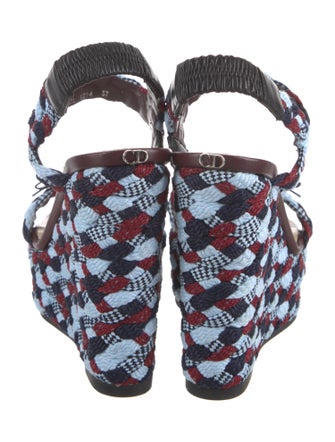 Christian Dior Patterned Bow Accents Slingback Sandals