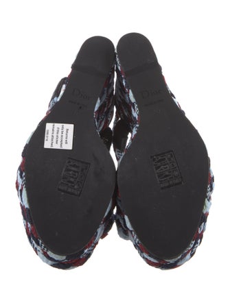 Christian Dior Patterned Bow Accents Slingback Sandals