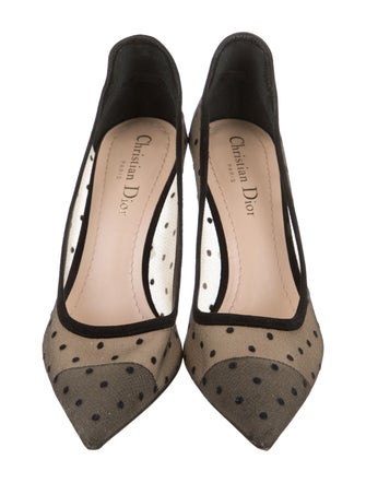 Christian Dior Mesh Polka Dot Print Pumps