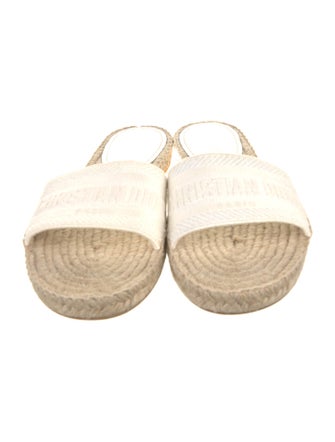 Christian Dior Canvas Embroidered Accent Espadrilles