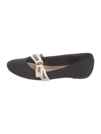Christian Dior Printed Bow Accents Ballet Flats
