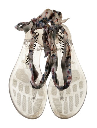 Christian Dior Satin Printed Gladiator Sandals