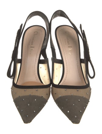 Christian Dior Mesh Mesh Accents Slingback Pumps
