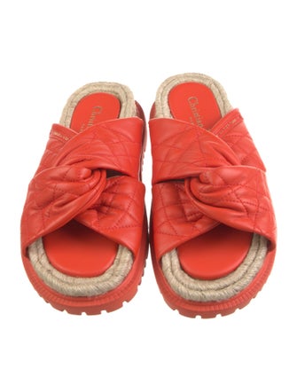 Christian Dior Cannage Pattern Leather Slides