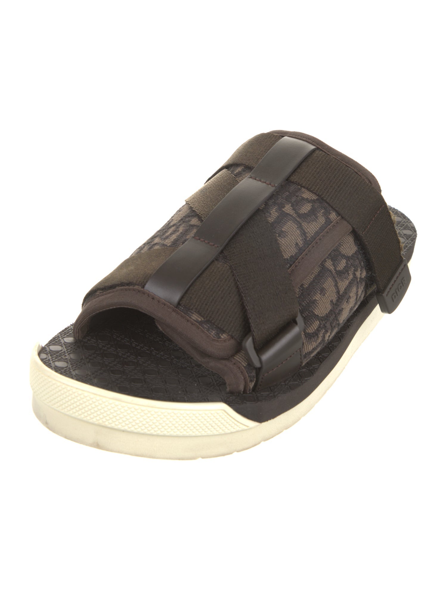 Christian Dior Oblique Jacquard Canvas Slingback Sandals