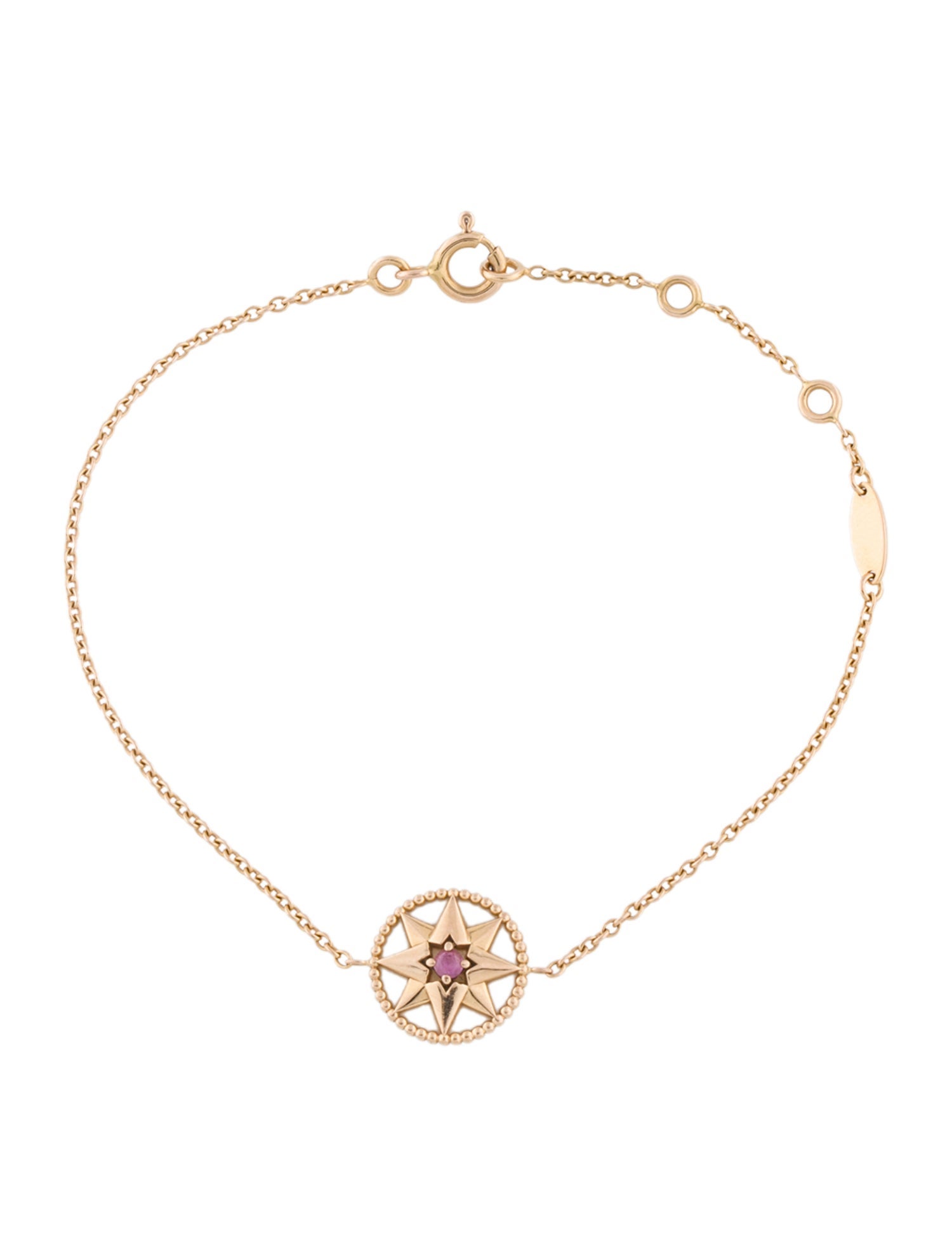 Christian Dior 18K Mother of Pearl & Sapphire Rose de Vents Bracelet