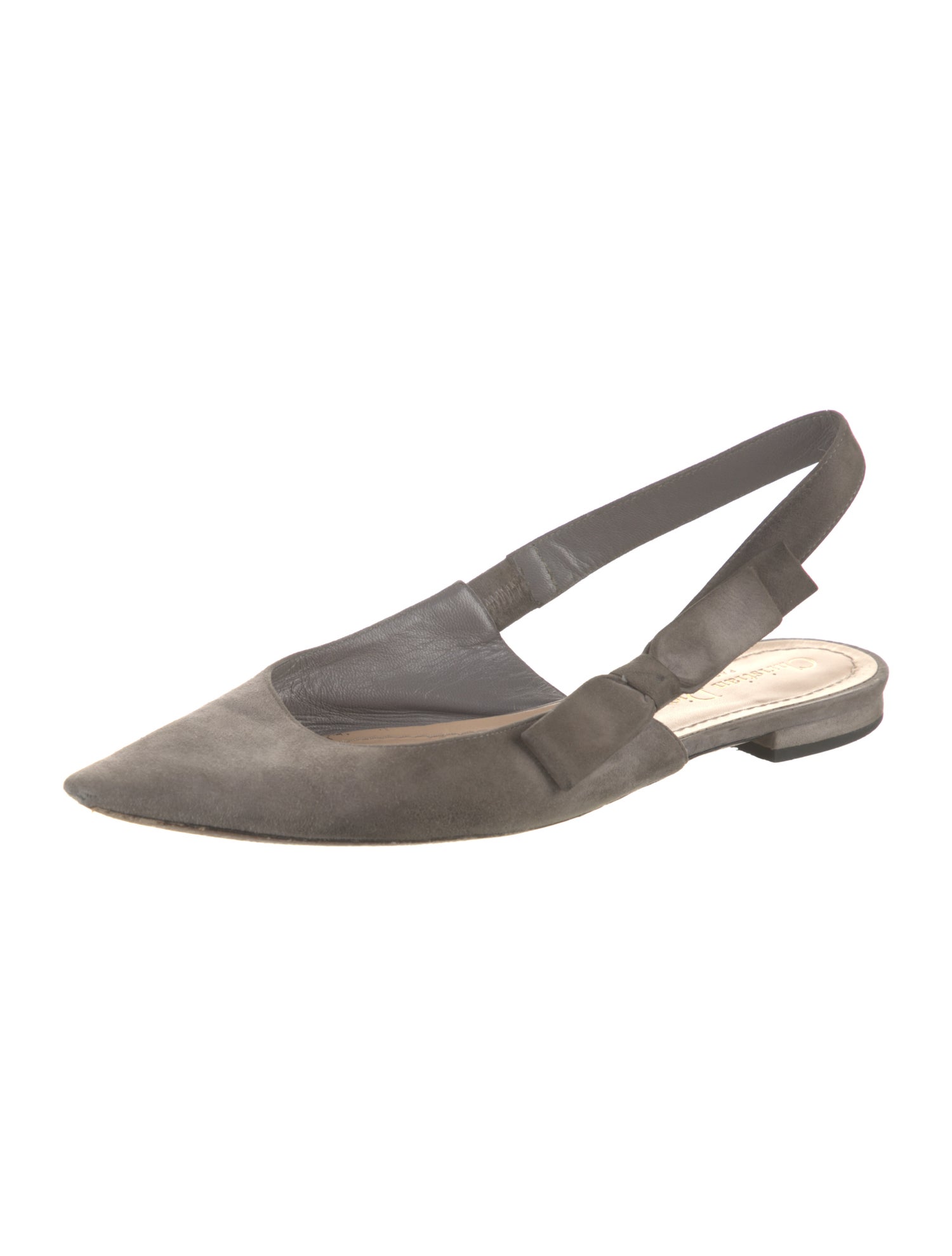 Christian Dior Suede Bow Accents Slingback Flats