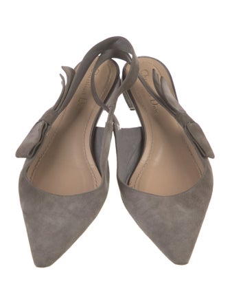 Christian Dior Suede Bow Accents Slingback Flats