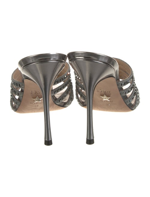 Christian Dior Patent Leather Crystal Embellishments Slides