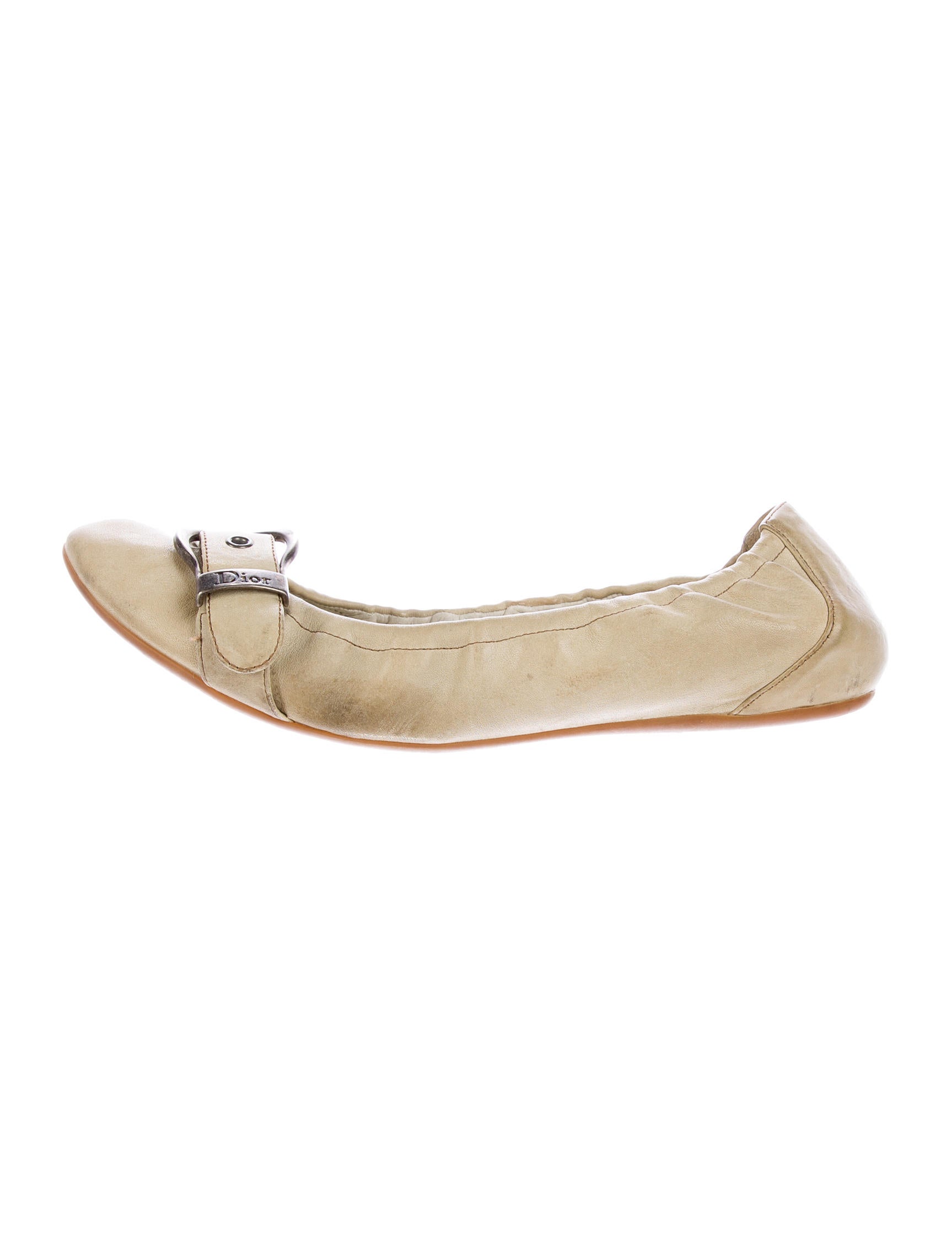 Christian Dior BuckleAccented Leather Flats Shoes CHR51492 The