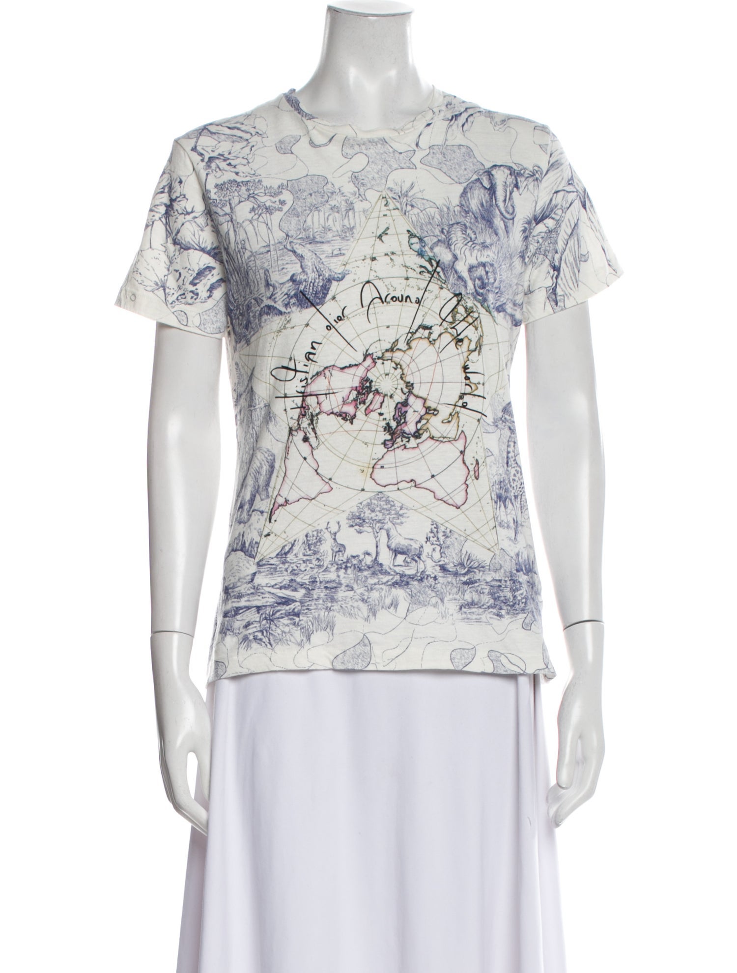 Christian Dior Printed Crew Neck T-Shirt