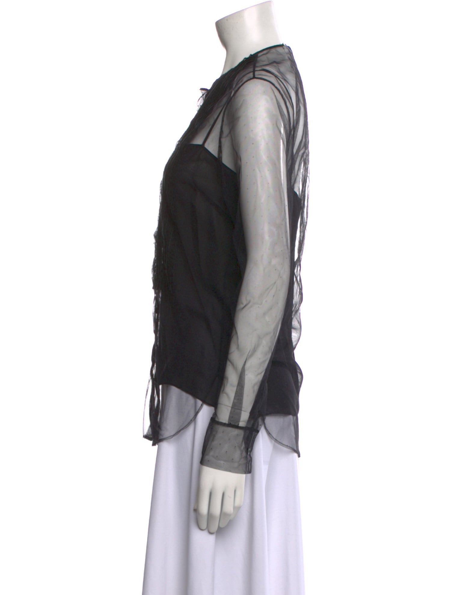 Christian Dior Silk Crew Neck Button-Up Top w/ Tags