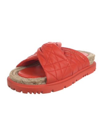 Christian Dior Cannage Pattern Leather Slides