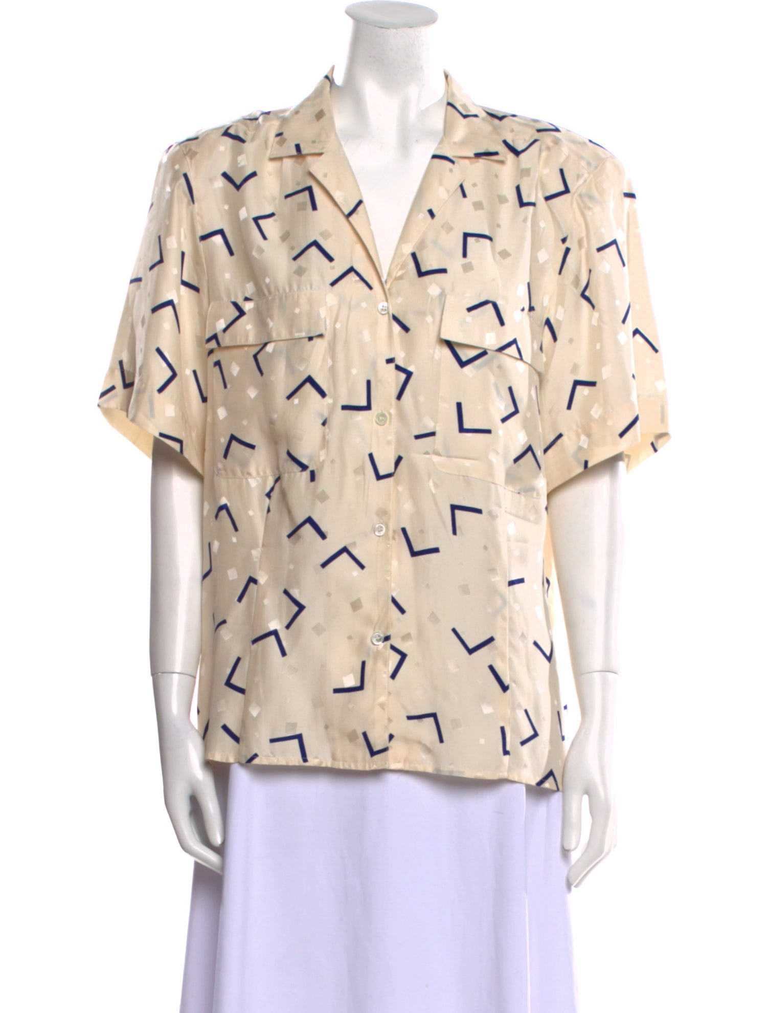 Christian Dior Silk Printed Button-Up Top