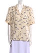 Christian Dior Silk Printed Button-Up Top