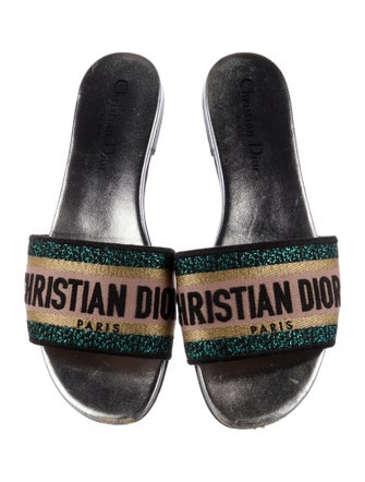 Christian Dior Patent Leather Printed Slides