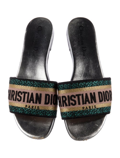 Christian Dior Patent Leather Printed Slides