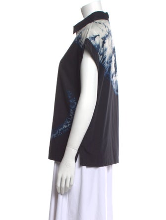 Christian Dior Graphic Print Short Sleeve Button-Up Top