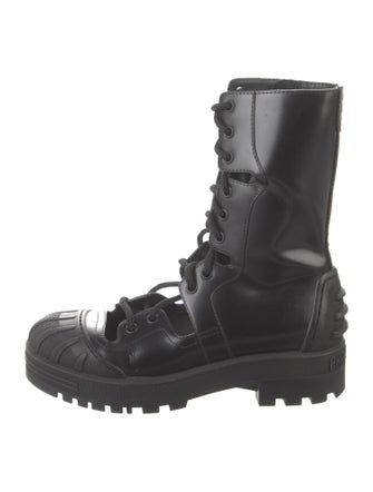 Christian Dior Bee Accent Leather Combat Boots