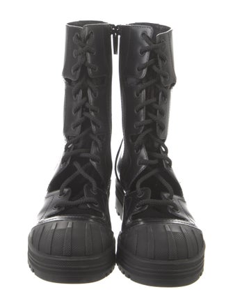 Christian Dior Bee Accent Leather Combat Boots