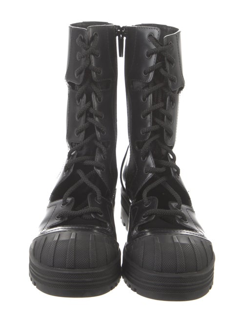 Christian Dior Bee Accent Leather Combat Boots