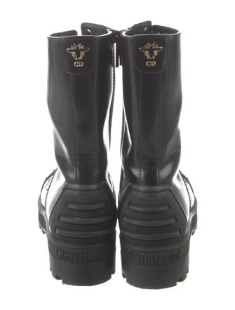 Christian Dior Bee Accent Leather Combat Boots