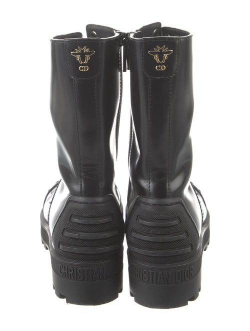 Christian Dior Bee Accent Leather Combat Boots