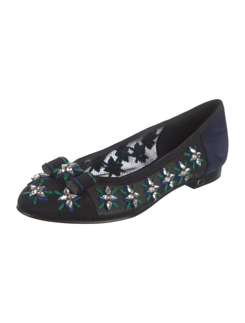 Christian Dior Mesh Bow Accents Flats