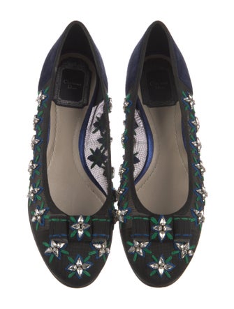 Christian Dior Mesh Bow Accents Flats