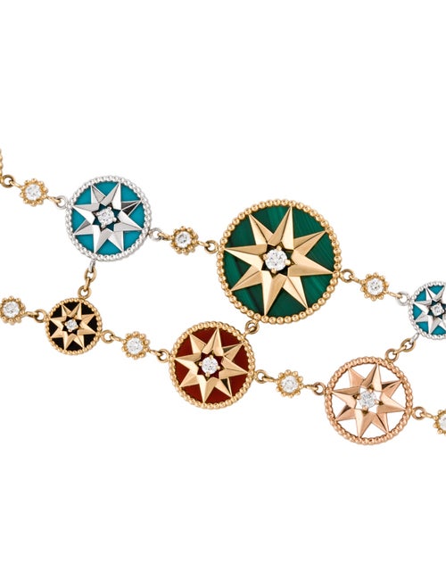 Christian Dior 18K Diamond & Multi-Stone Rose des Vents Double Strand Bracelet