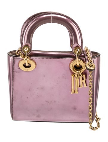 Christian Dior Handle Bags Patent Leather Lady Mini