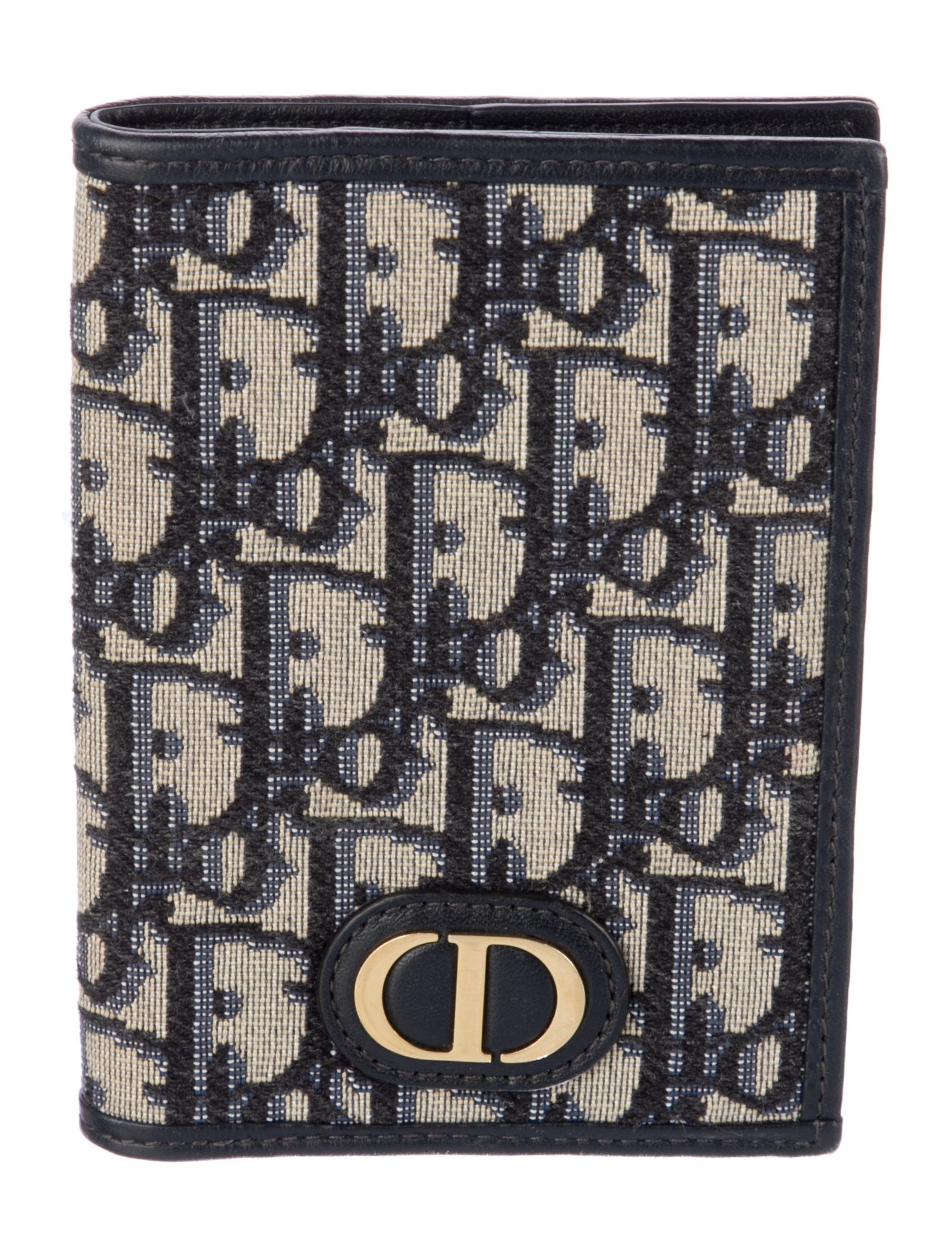 Christian Dior 30 Montaigne Passport Holder Oblique Jacquard Bifold Wallet