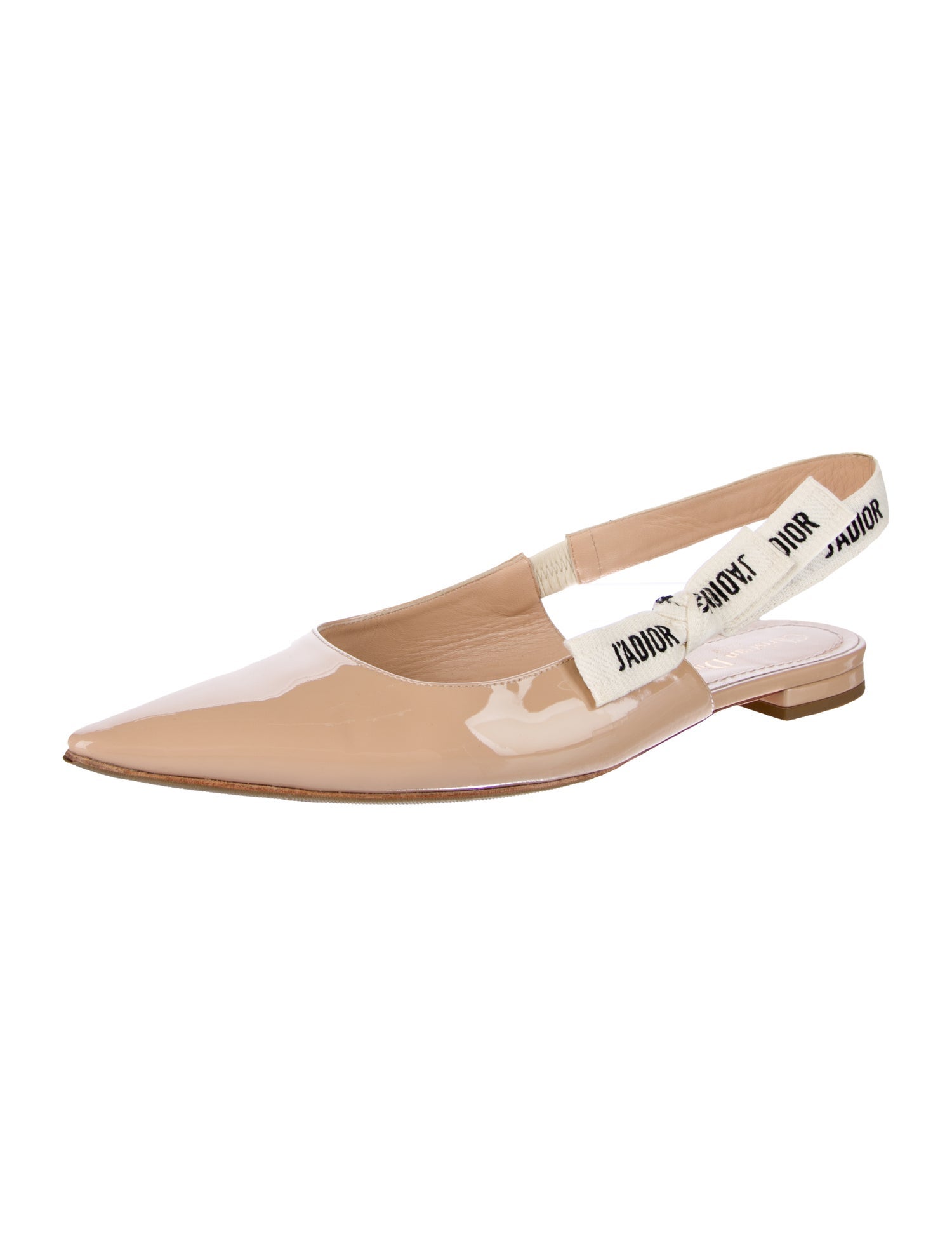 Christian Dior J'Adior Patent Leather Slingback Flats