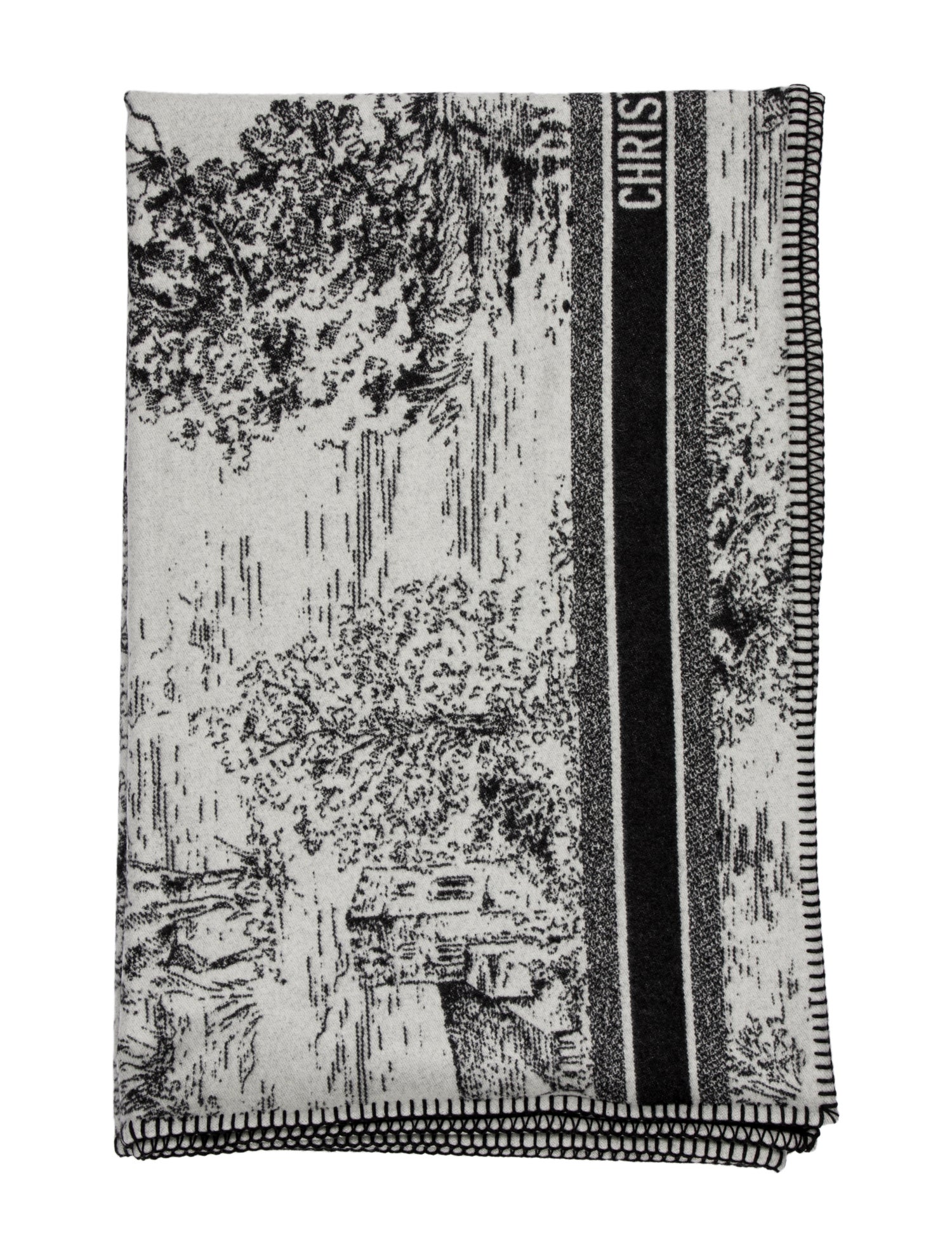 Christian Dior Toile de Jouy Scotland Throw Blanket