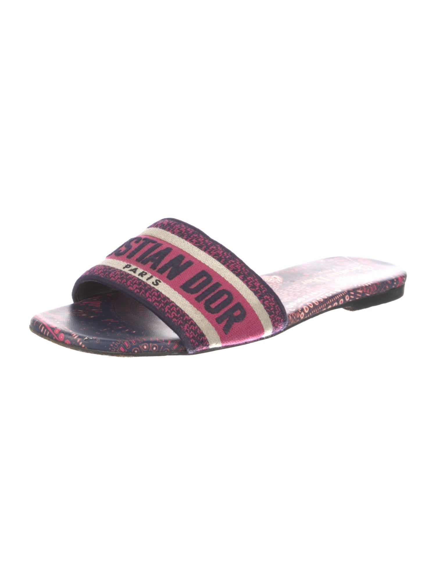 Christian Dior Canvas Printed Slides