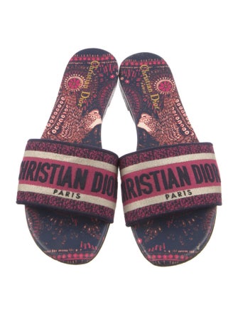 Christian Dior Canvas Printed Slides