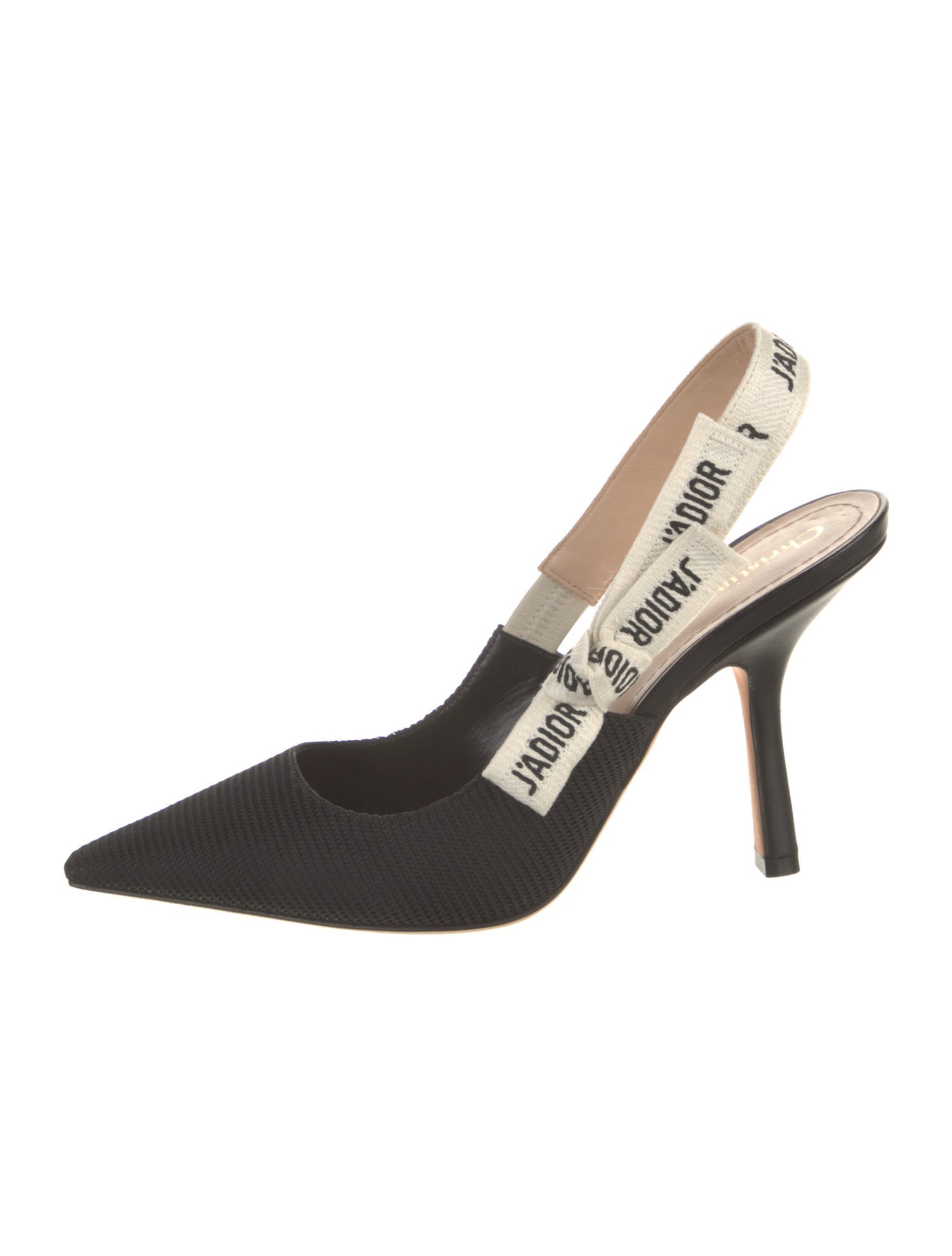 Christian Dior Printed Bow Accents Slingback Pumps