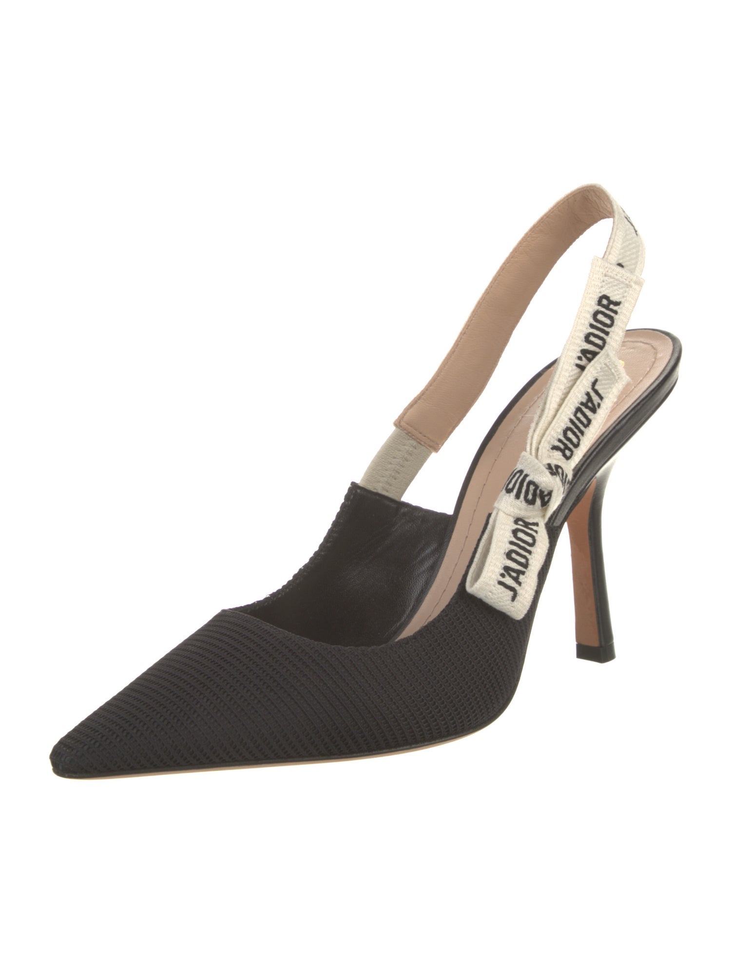Christian Dior Printed Bow Accents Slingback Pumps