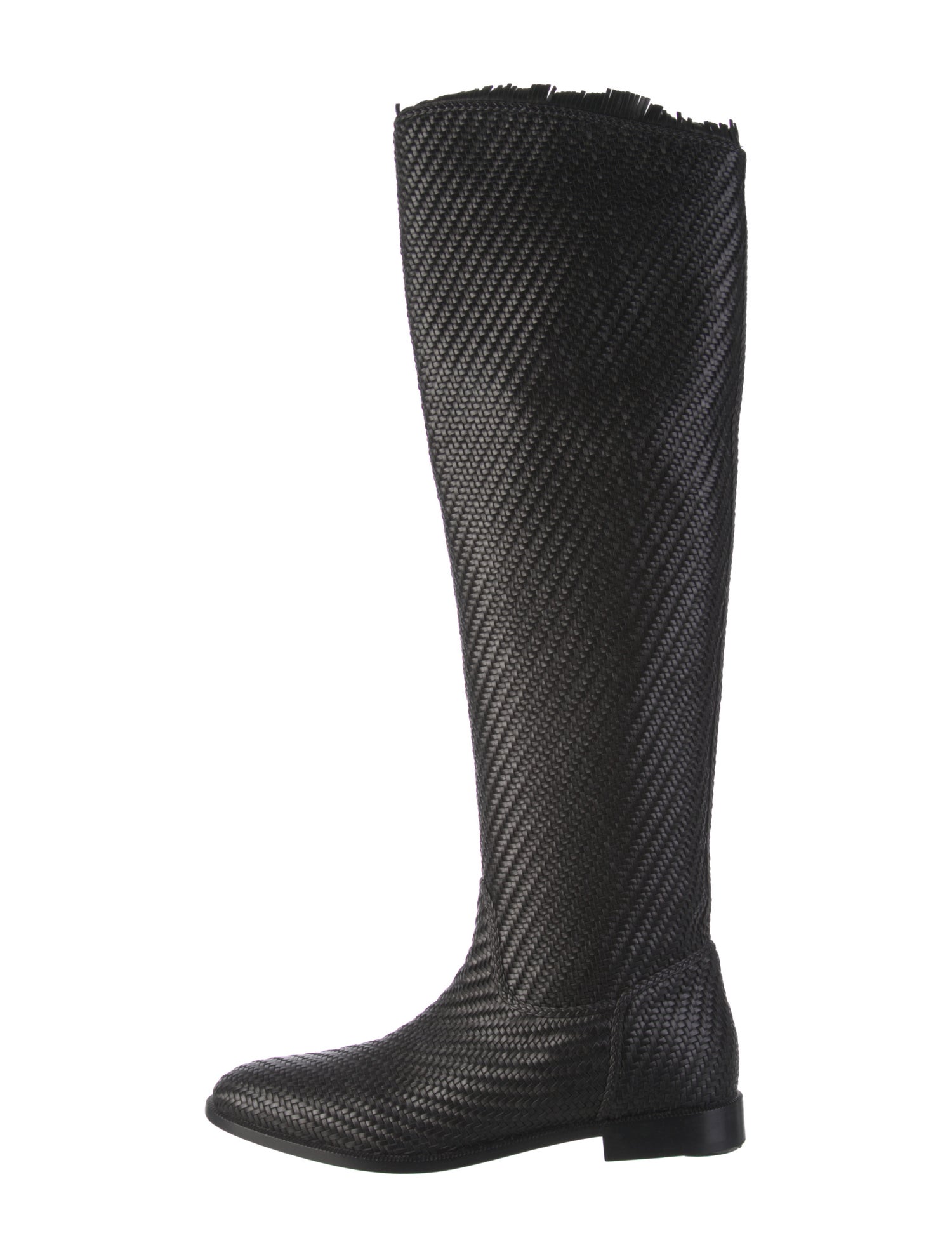 Christian Dior Leather Braided Accents Riding Boots
