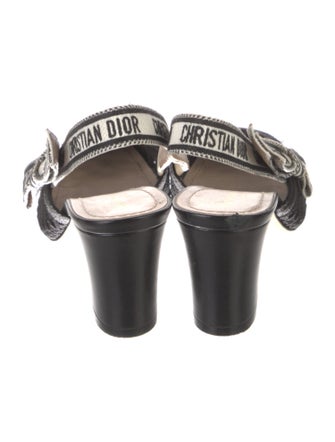 Christian Dior Cannage Pattern Bow Accents Slingback Pumps