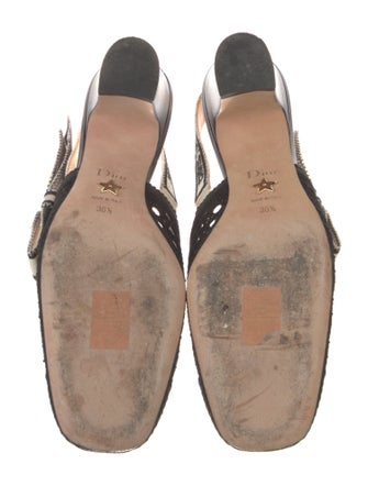 Christian Dior Cannage Pattern Bow Accents Slingback Pumps