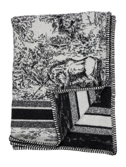 Christian Dior Toile de Jouy Scotland Throw Blanket