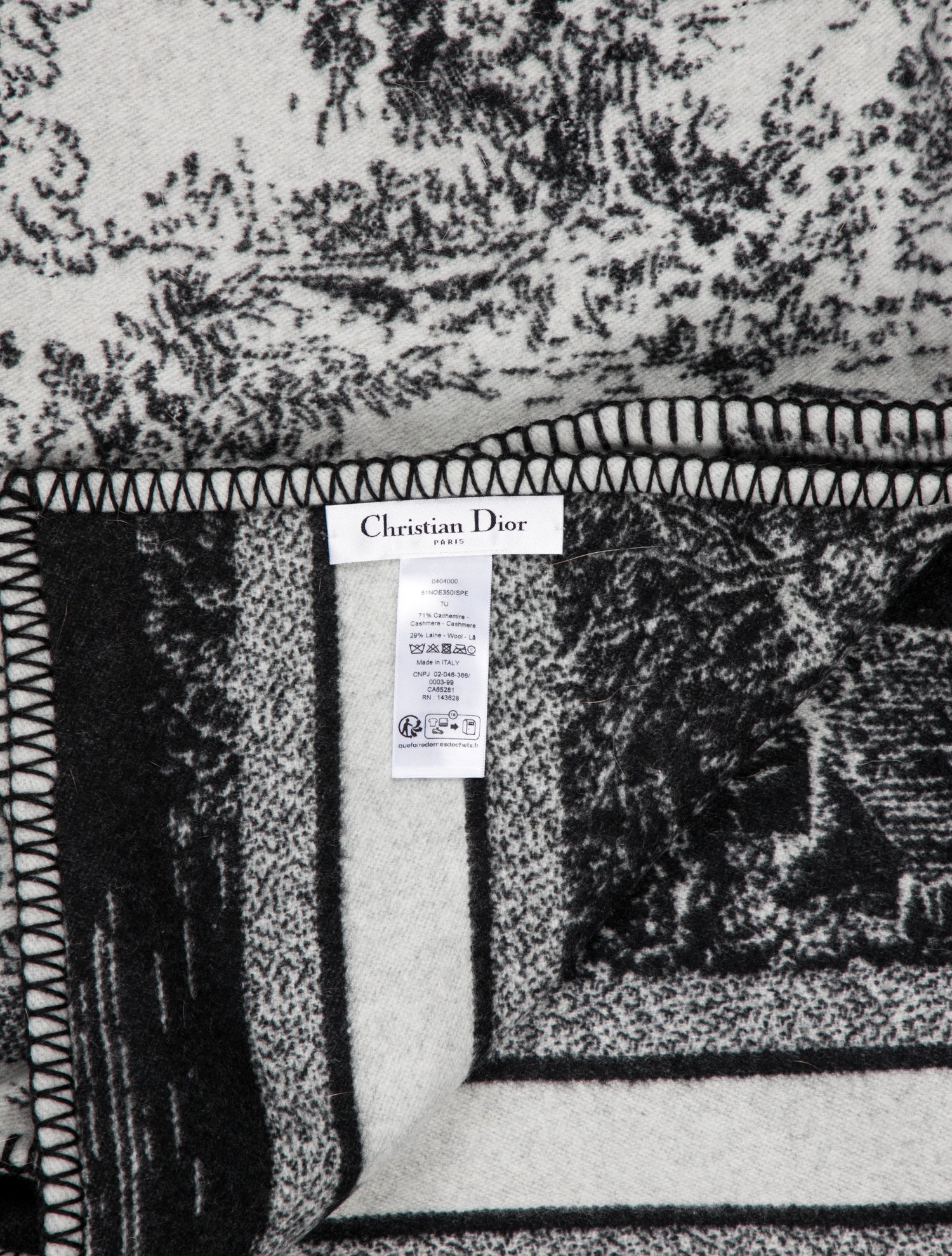 Christian Dior Toile de Jouy Scotland Throw Blanket
