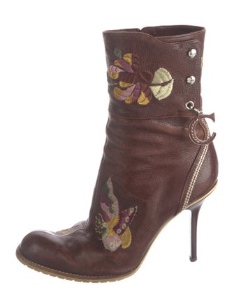 Christian Dior Leather Printed Boots