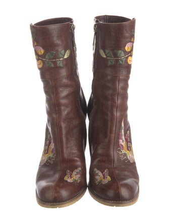 Christian Dior Leather Printed Boots