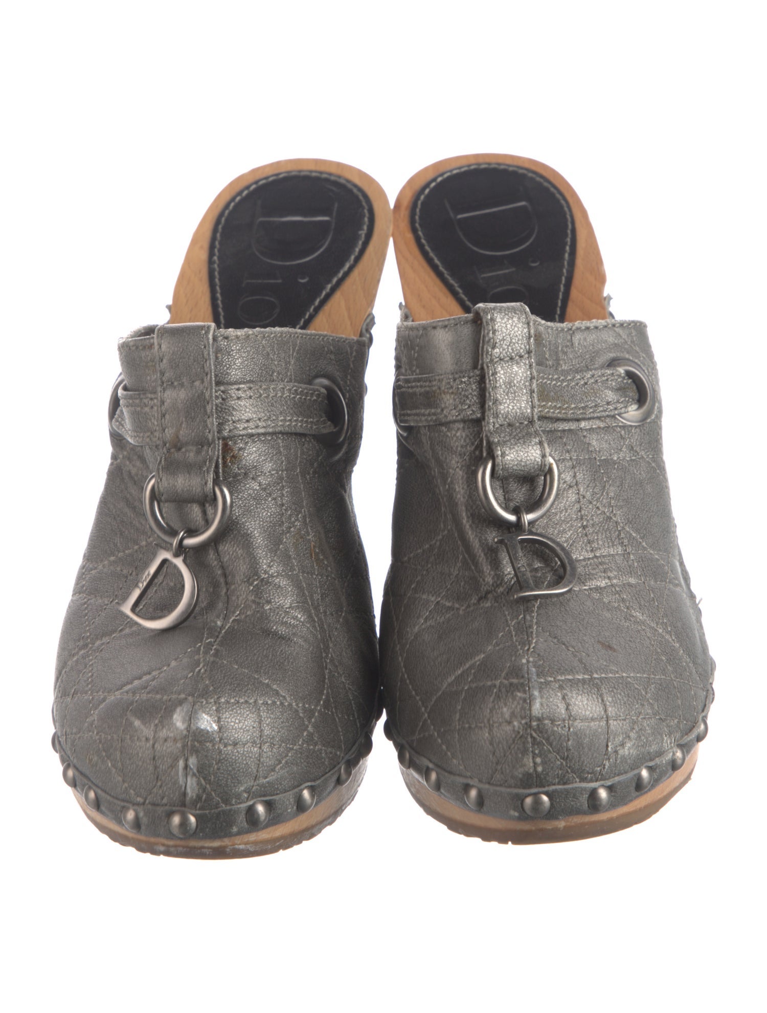 Christian Dior Cannage Pattern Leather Mules