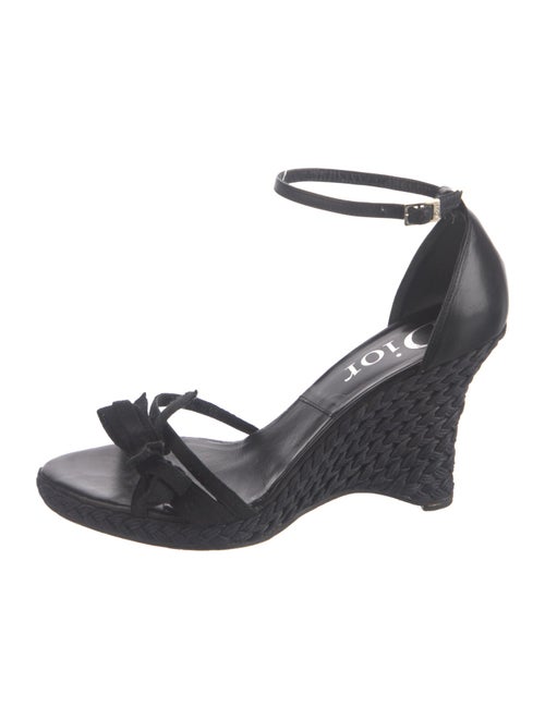 Christian Dior Leather Floral Print Espadrilles