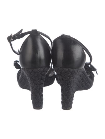 Christian Dior Leather Floral Print Espadrilles