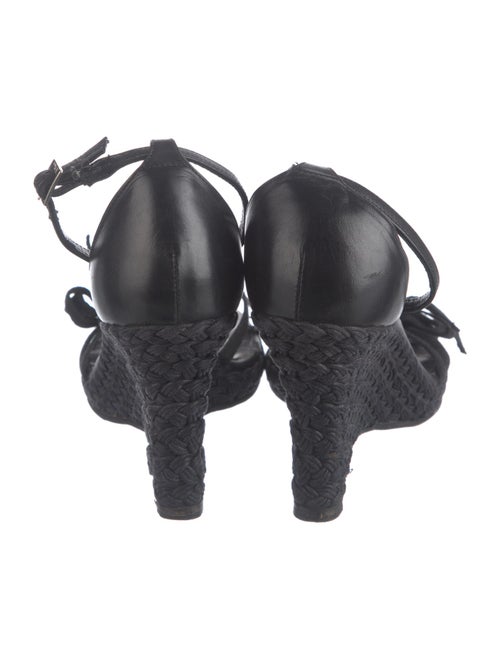 Christian Dior Leather Floral Print Espadrilles