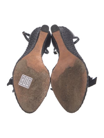 Christian Dior Leather Floral Print Espadrilles